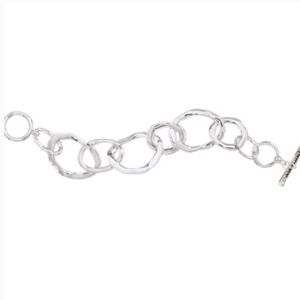 Chloe +Isabel Silver Organic Link Toggle Bracelet